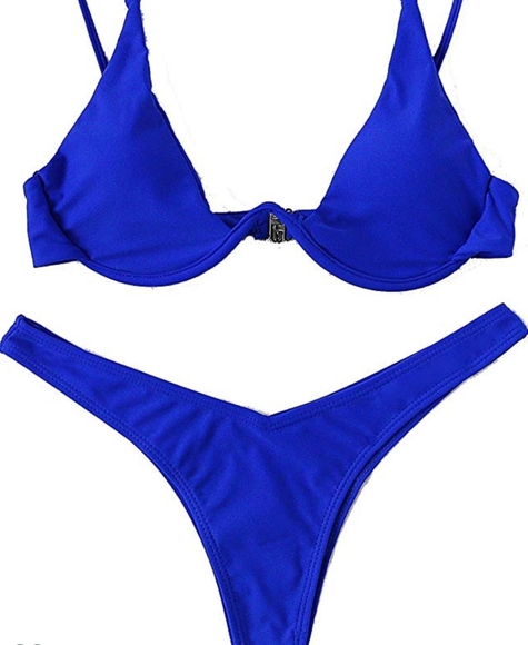 Sexy Plunging 2 piece Bikini High cut Leg Bikini - Picture 4 of 13